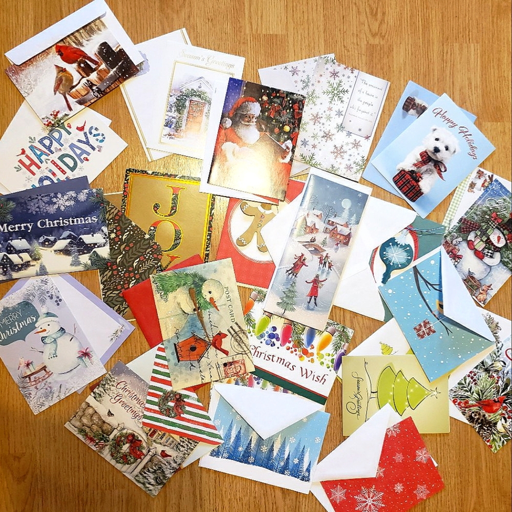 25 various Christmas Cards & Envelopes